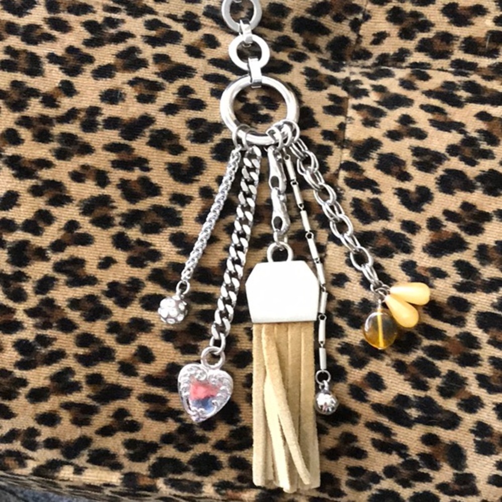 Suede belt chain and dangles SM